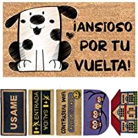 Los mejores  - LucaHome - Felpudo de Coco Natural 70x40 con Base Antideslizante- Felpudo de Coco Divertido Ansioso por tu Vuelta…